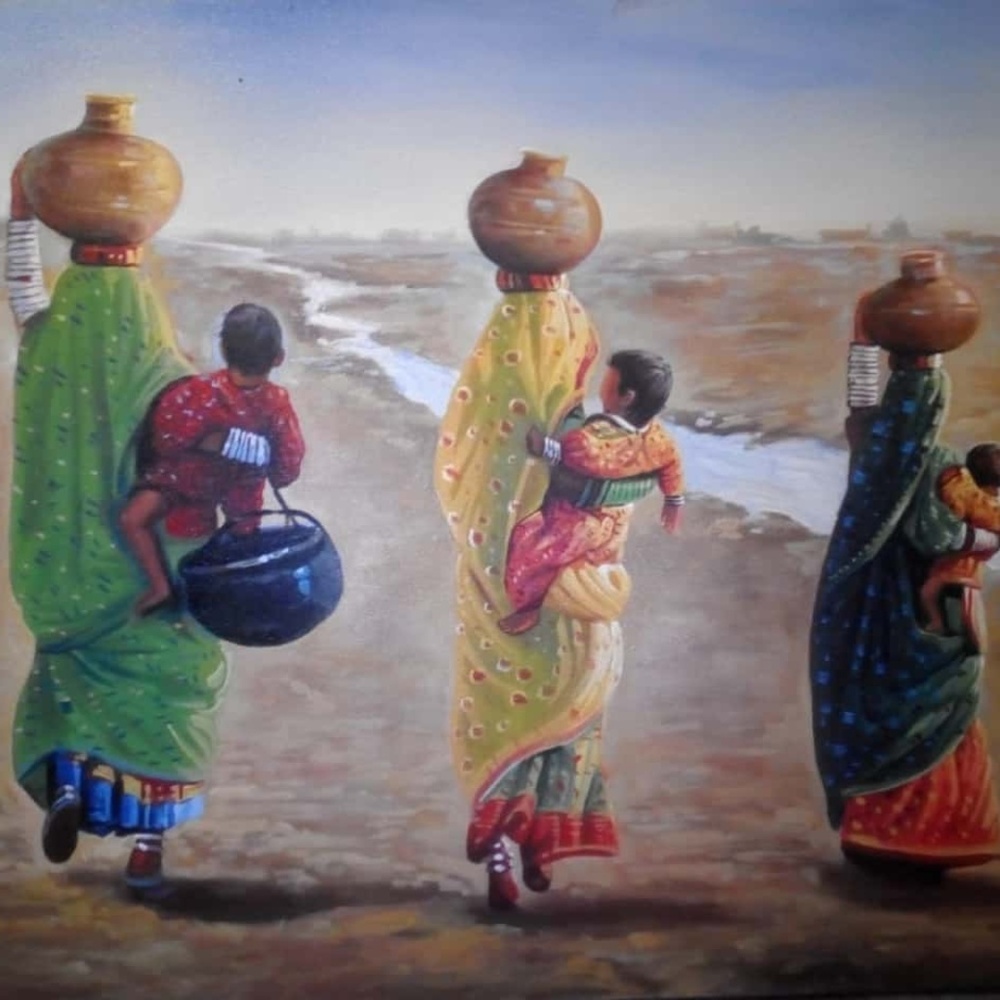 Pakistani cultural painting on canvas